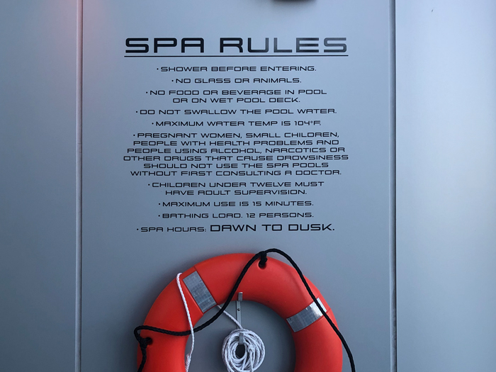 Spa Rules Exterior Sign